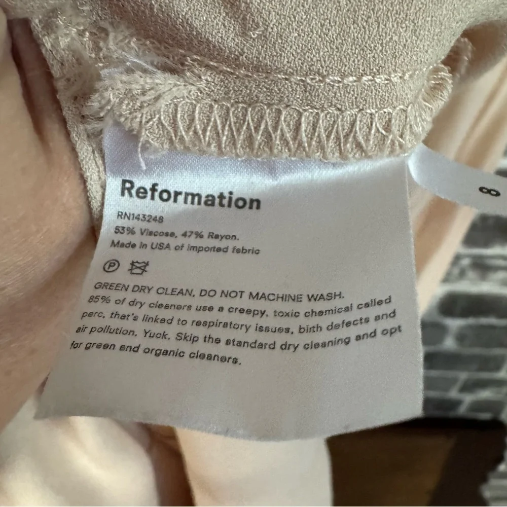 REFORMATION Redford Dress in Champagne maxi gown leg slit - Picture 10 of 14